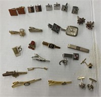 Lot of assorted tie clips and cuff links