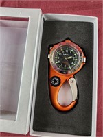 Orange pocket watch clip on new in box
