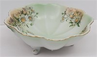 Limoges Hand Painted Footed Bowl Daisies