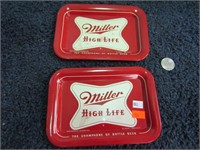 2-- MILLER BEER TRAYS