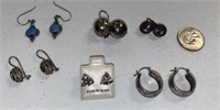 LOT OF 6 PAIRS OF STERLING SILVER EARRINGS