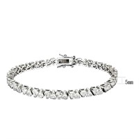 Trillion 9.00ct White Sapphire Tennis Bracelet