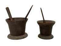 Antique Cast Iron Apothecary Mortar & Pestles