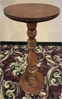 Spiral Wood Plant Stand w/ Round Top
