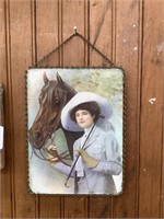 “Lady & Horse” Chain Picture, 6 1/4” x 8 1/4”