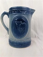 Blue Saltglazed Cow Pitcher