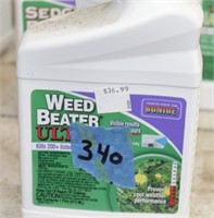 WEED & PEST CONTROL BOTTLES & WOODEN DISPLAY