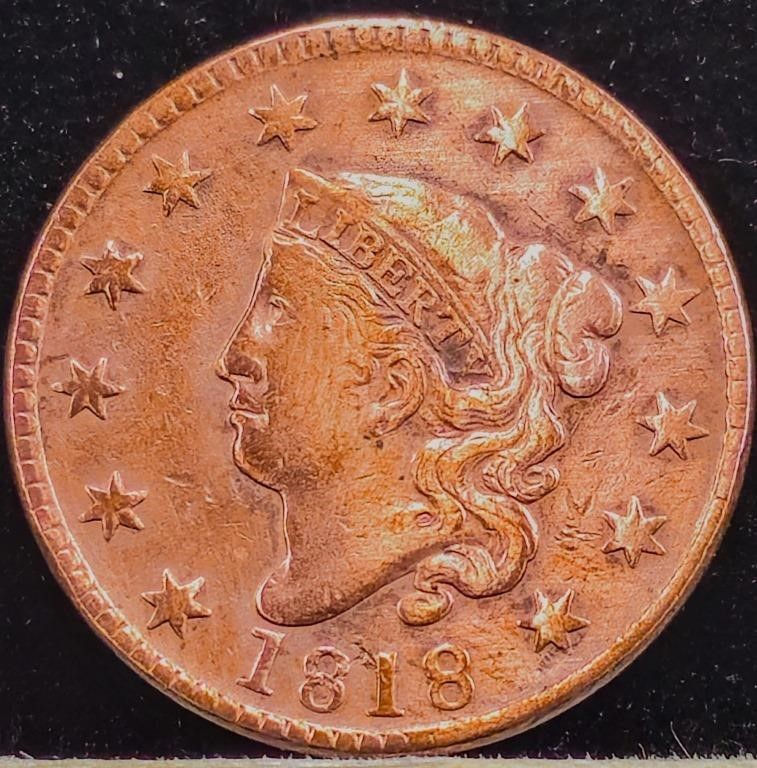 1818 Liberty Head Large Cent Coin