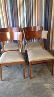 Set Of 4 Rounded Back Padded Seat Dining Chairs