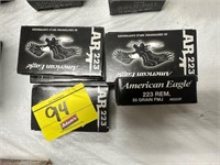 (5) BOXES OF AMERICAN EAGLE 223 REM 55 GRAIN FMJ,
