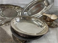 Lot of 7 Silver plated etched various sized