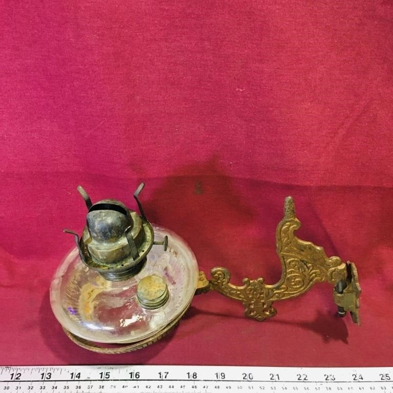 Antique Wall Bracket Oil Lamp