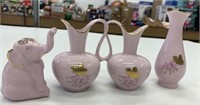 Carlsbad Pink Porcelain Czechoslovakia Mini Pieces