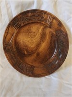 Carved wooden decorative plate