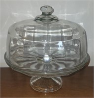 Glass Cake Plate with dome lid
