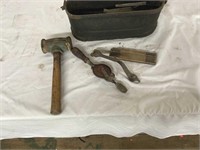 EARLY TOOL BOX WITH TOOLS