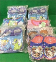 6 PAIR GIRLS PJ's with SLIPPERS, RUGRATS & LOL