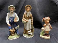 HOMCO PORCELAIN FARM MAN AND OLD WOMAN