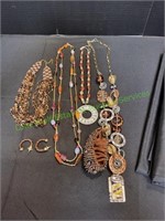(5) Necklaces, Earring Set & Bracelet
