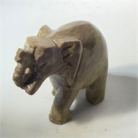 Carved Elephant Stone Figurine