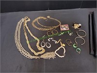 (3)Necklaces, Bracelet, Scarf Clip & (9) Earrings