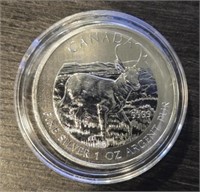 One Ounce Silver Round: Pronghorn