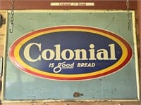 Large Vintage Metal Colonial is Good Bread Sign