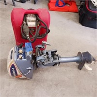 4HP Evinrude Boat Motor w/ Gas Tank - Works!