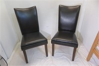 Pair of Newer Style High Back Vinyl Chairs