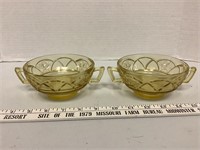 Federal Glass Rosemary Dutch Rose Soup Bowls