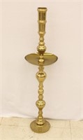 40" Vintage Moroccan Brass Pillar Candle Holder