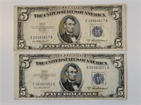2 - 1953 $5 Silver Certificates