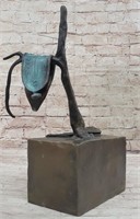 Signed Salvador Dali Solid Bronze Statue Sculpture