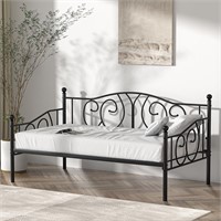 VECELO Metal Daybed Frame  Twin  Black