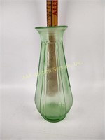 Uranium green depression glass vase