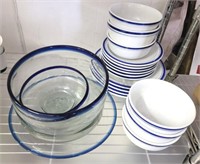 POTTERY BARN BOWLS, AND SAUCERS
