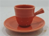Fiesta Post 86 AD cup & saucer, persimmon
