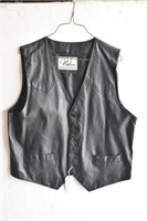 Vichen of U.S.A. Men's Black Leather Vest-Size L
