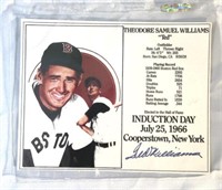 Ted Williams autographed 8" x 10”, certificate of