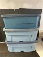 3 Rubbermaid totes with lids-22x16x9.5? tall