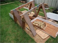 2 Wooden Saw Horses, Misc Wood pcs