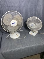 12 inch and a 16 inch oscillating fans working