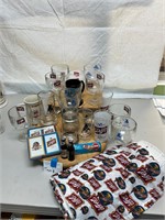 Large Lot of Schlitz Glassware and Swag