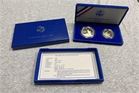 1986 US Liberty Proof Silver Dollar and Half