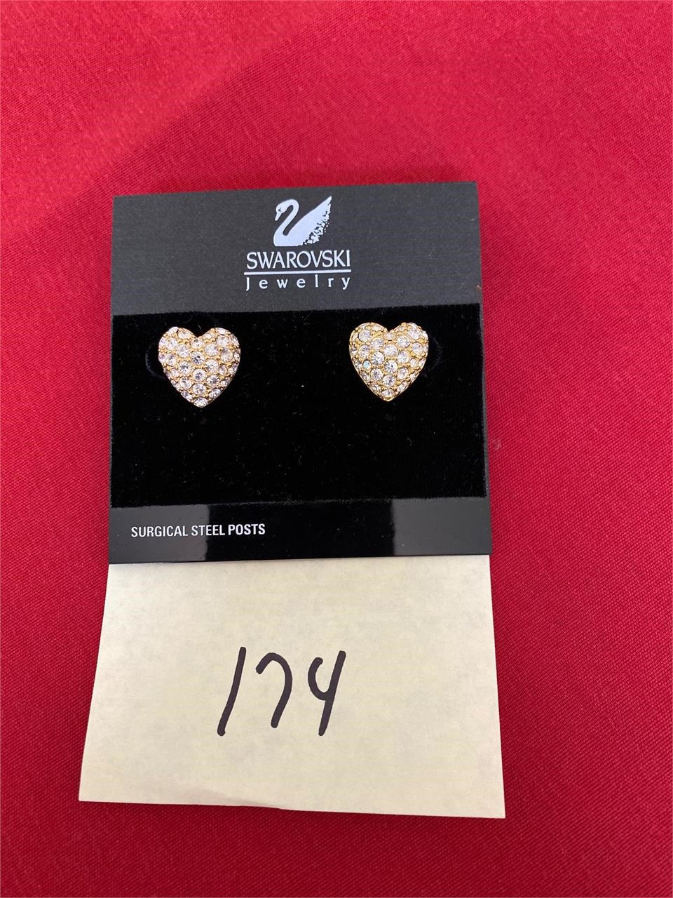 Swarovski crystal heart earrings, #174