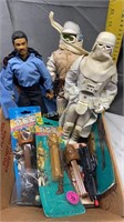 Star Wars 12in Lando and Luke, snow trooper, pez