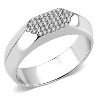 Simple .43ct White Sapphire Silver Honeycomb Ring