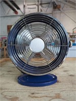 Blue Vintage Style 10.5" Electric Fan, Working