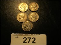Five 1964 Nickels
