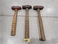 (3) Wood Handed Mini Sledge Hammers